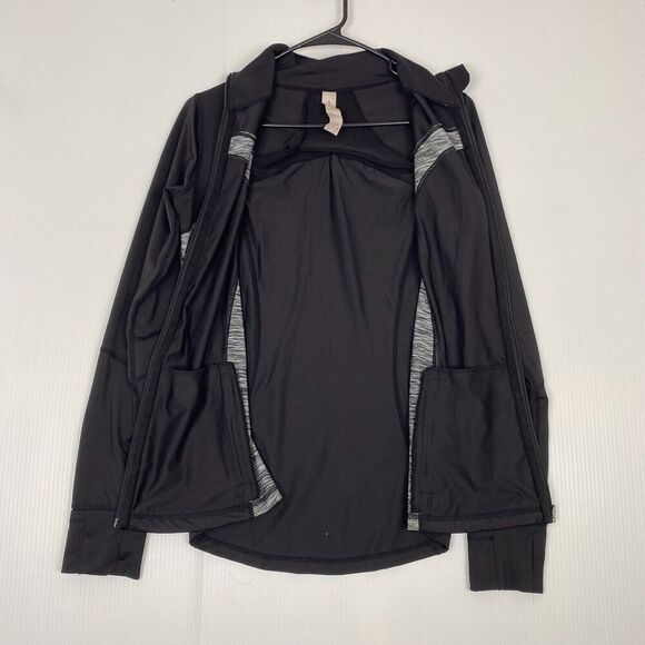 Icyzone Full Zip Athletic Jacket Size M Running Cycling Black Zip Pockets Stretc - Picture 10 of 11